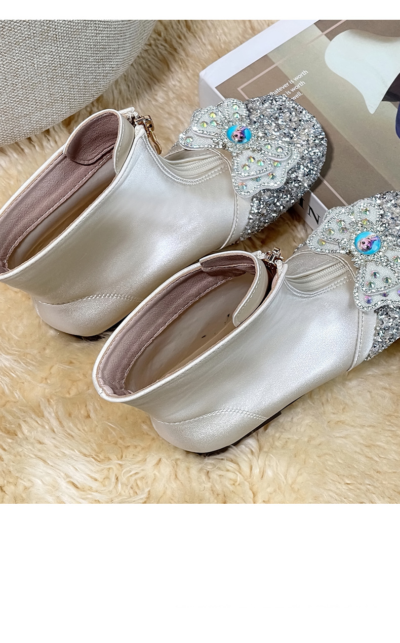 Chaussures pour enfants Bottes pour filles printemps et automne nouvelles bottes de princesse pour enfants petite fille plus bottes courtes chaudes en velours bottes en cuir pour bébé_voghion.com
