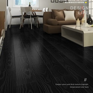 Black and White Personalized Laminate Wood Flooring for Home Floor Heating Waterproof and Wear-Resistant Clothing Store Factory Direct Sales 12mm
