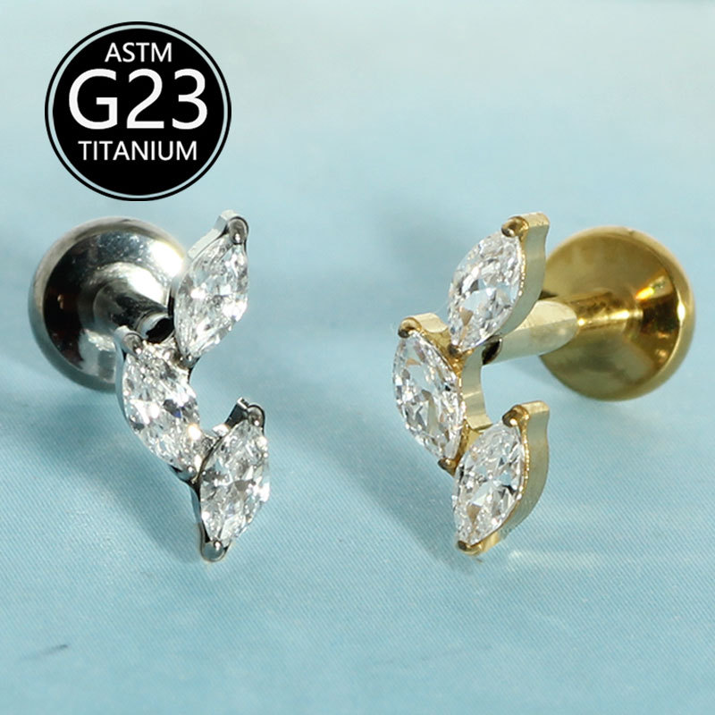 Labret piercing jewelry detail image