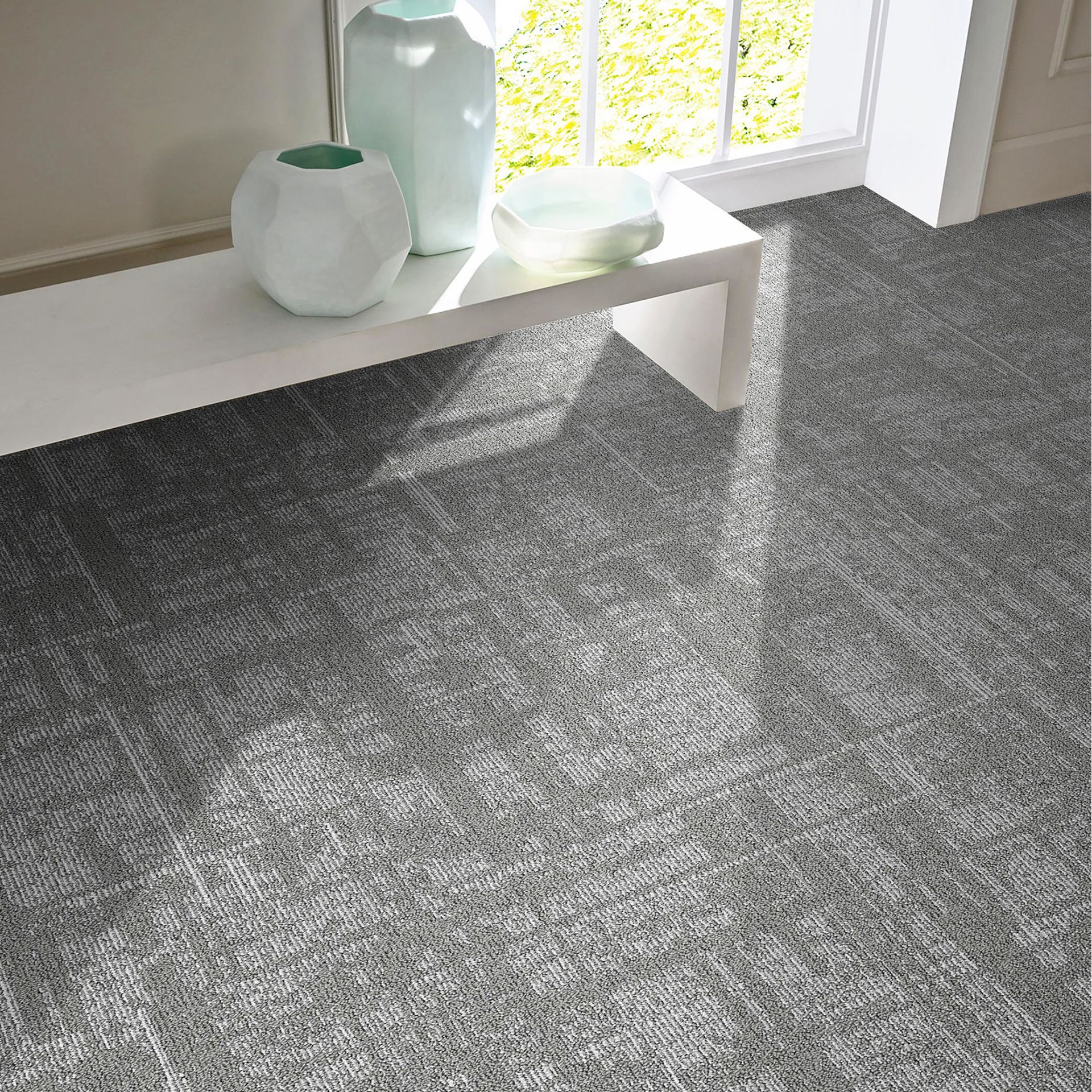 办公室商用pe方块拼接地毯展厅写字楼大面积工装满铺阻燃地垫