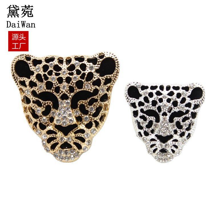 Acrylic full diamond leopard head mobile phone case diy alloy jewelry car air outlet hole shoes bag sticker diamond accessories