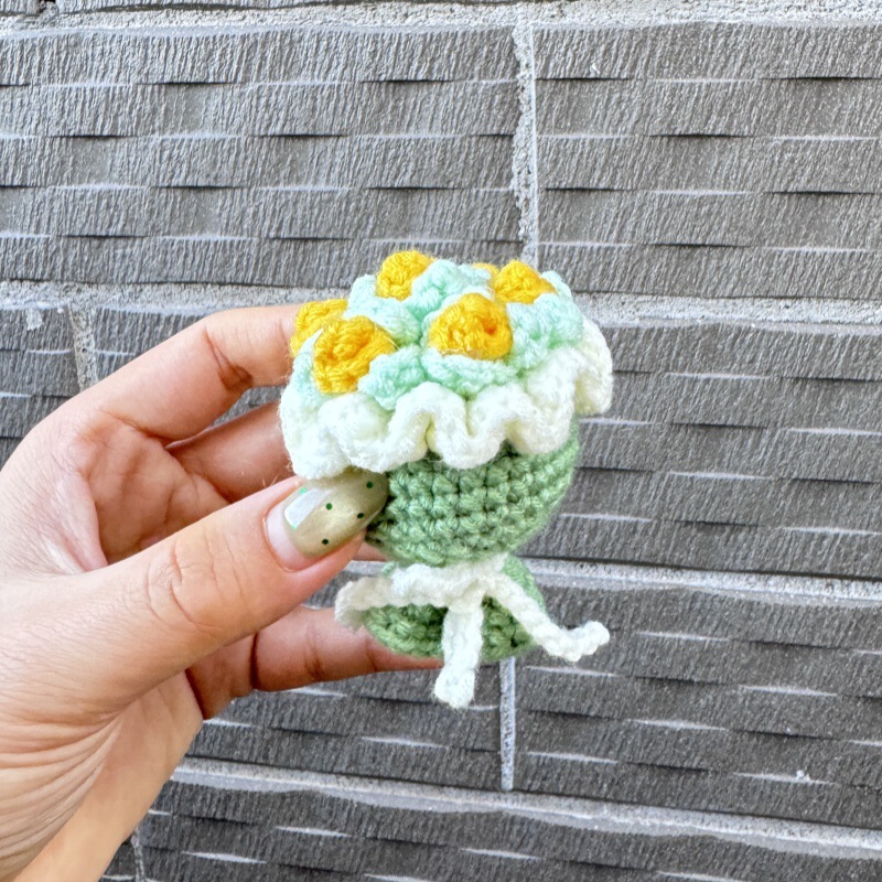 钩织花束手捧花针织迷你成品毛线情人节玫瑰手捧花手工教师节礼物|undefined