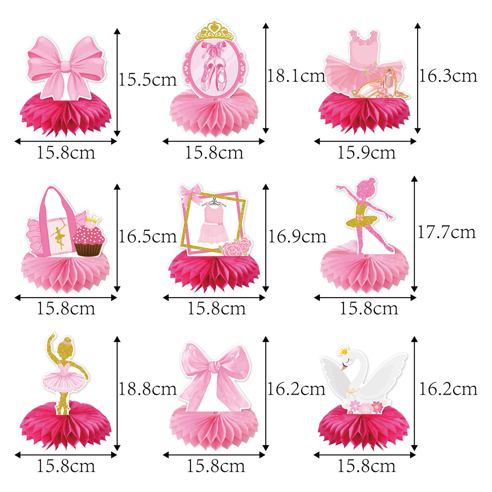 Decoración de panal de cumpleaños con tema de ballet de Amazon Decoración de fiesta de cumpleaños Decoración tridimensional de panal de ballet rosa