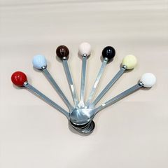 轻奢精致不锈钢创意可爱圆珠勺吃饭蛋糕勺甜品酸奶勺家用汤匙欧式