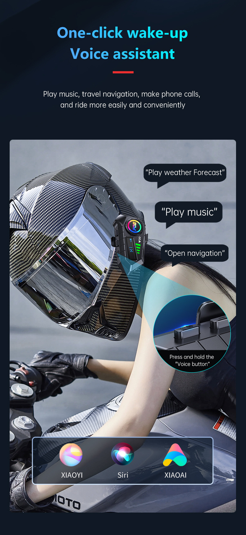 Cross-Border Y30 Helmet Bluetooth Headset Intercom for Motorcycles, Waterproof and Dustproof, Long Battery Life, for Listening to Music and Making Calls
