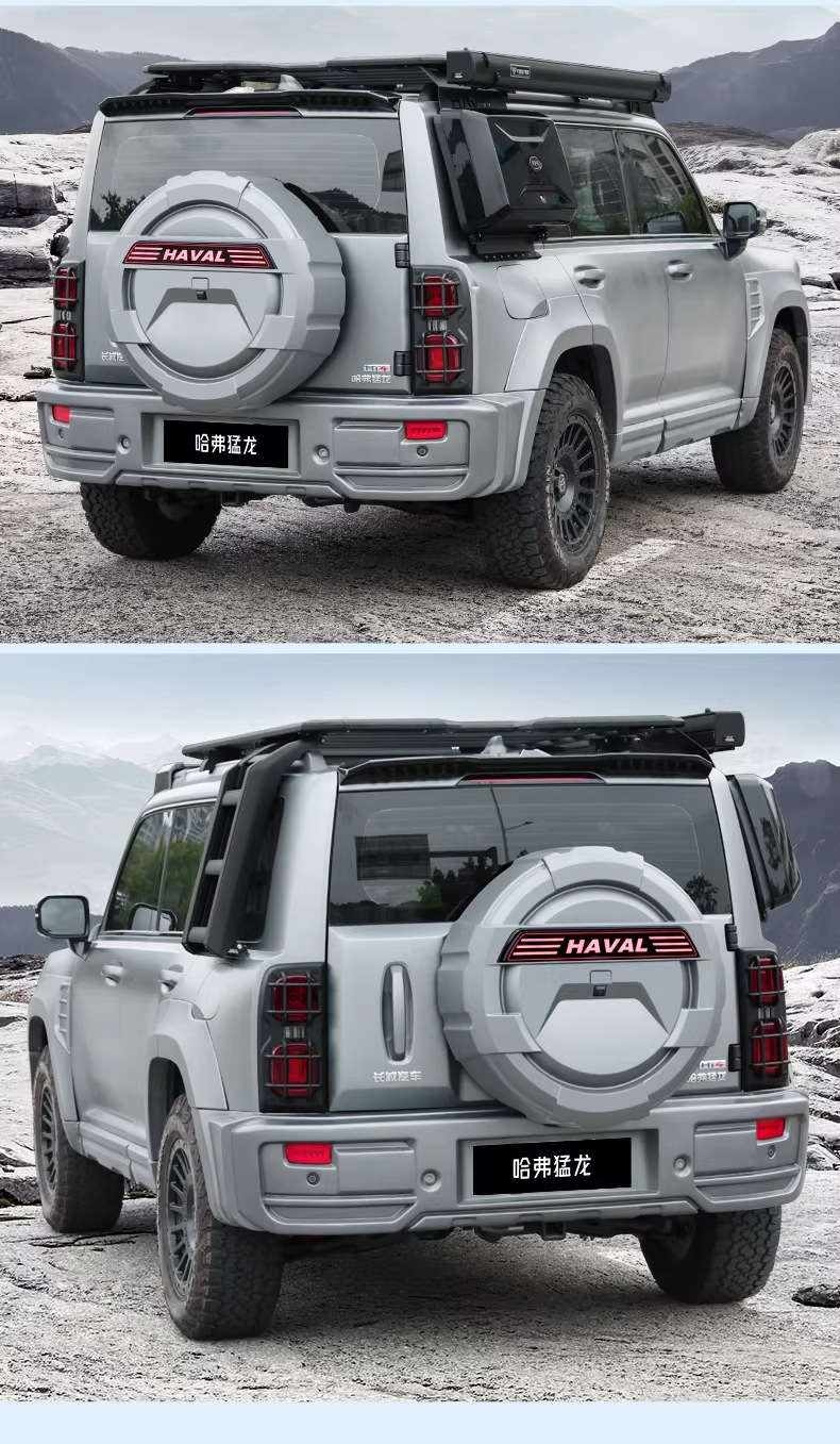 Haval Raptor with Lights, Haval V7 Spare Tire Modification, Full-Cover Spare Tire Shell, Exterior Tire Cover, Off-Road Vehicle Accessories