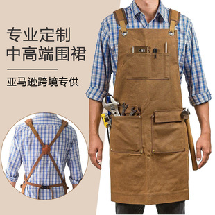 Cross-Border Amazon Apron Canvas Apron Home Woodworking Electrician Tools Garden Work Clothes Work Apron Logo