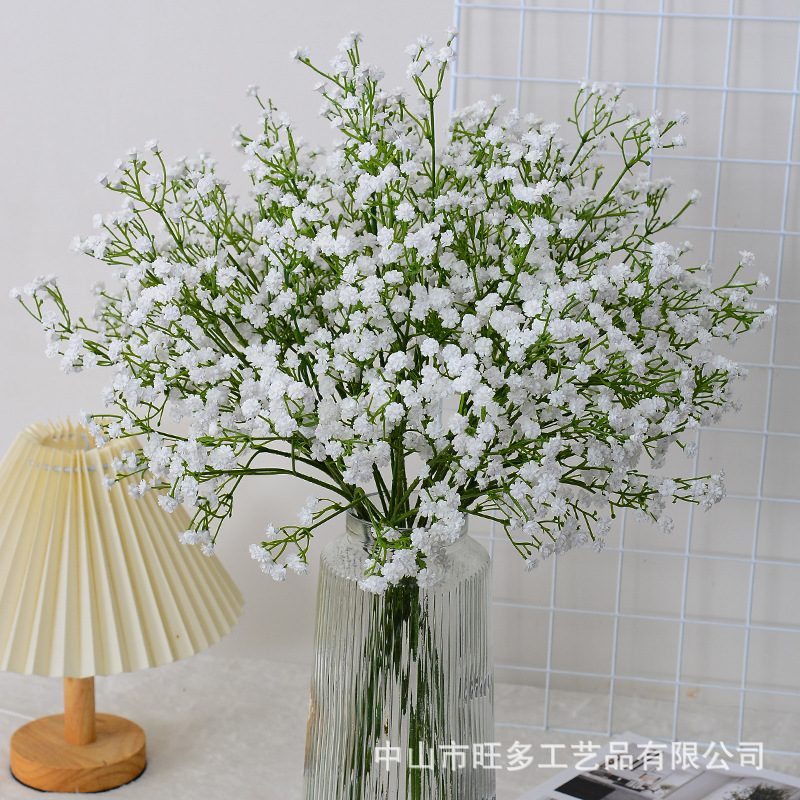 Simulación Gypsophila decoración de la boda ramo de flores de mano sensación de goma suave Gypsophila flor artificial de plástico único flor falsa
