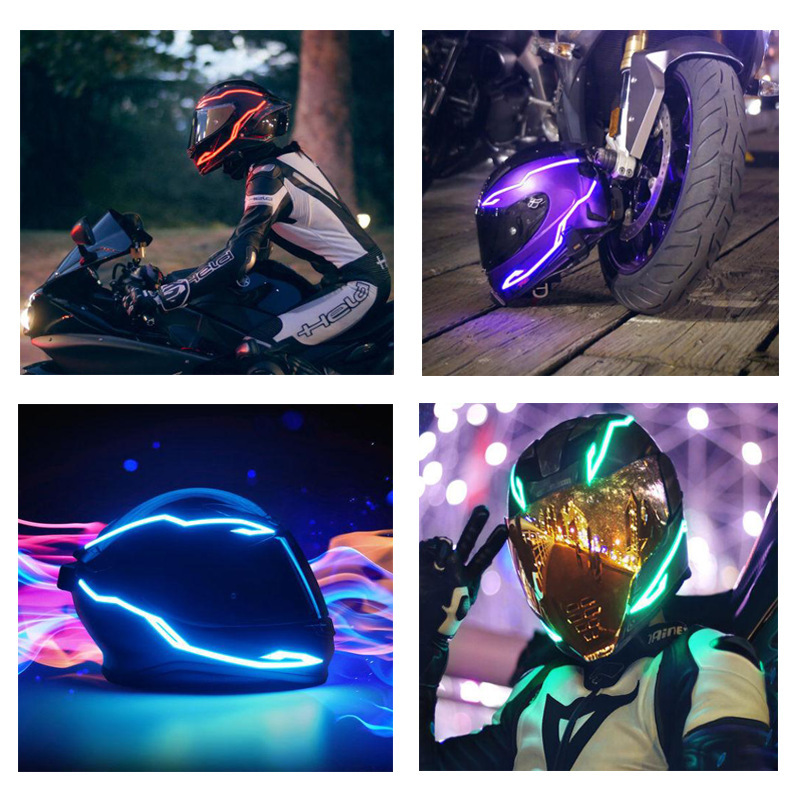 LED Helmet Light Strip EL Cold Light Strip Luminous Helmet Modified Motorcycle Night Light Strip