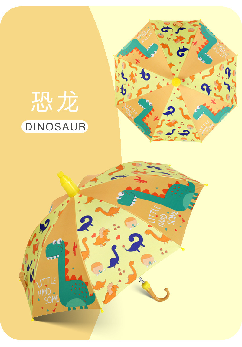 Paraguas de mango largo con diseño de dibujos animados lindo - Nuevo modelo, para estudiantes y niños, se puede personalizar logotipo publicitario, en stock de fábrica image 8