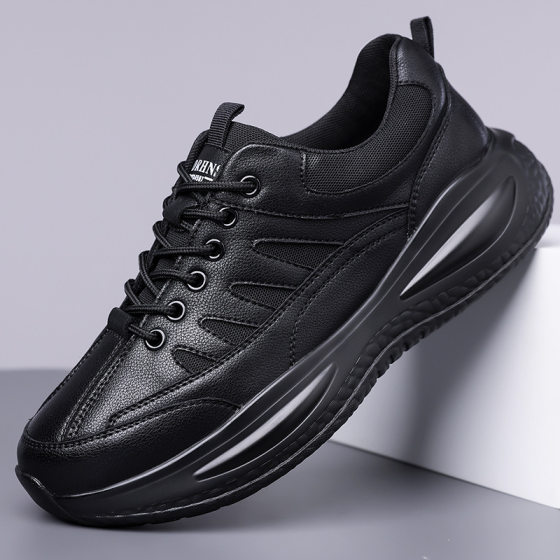 Thick-soled sports casual running shoes men's 2024 autumn explosions men's shoes outdoor mountaineering men's leather shoes tide wholesale