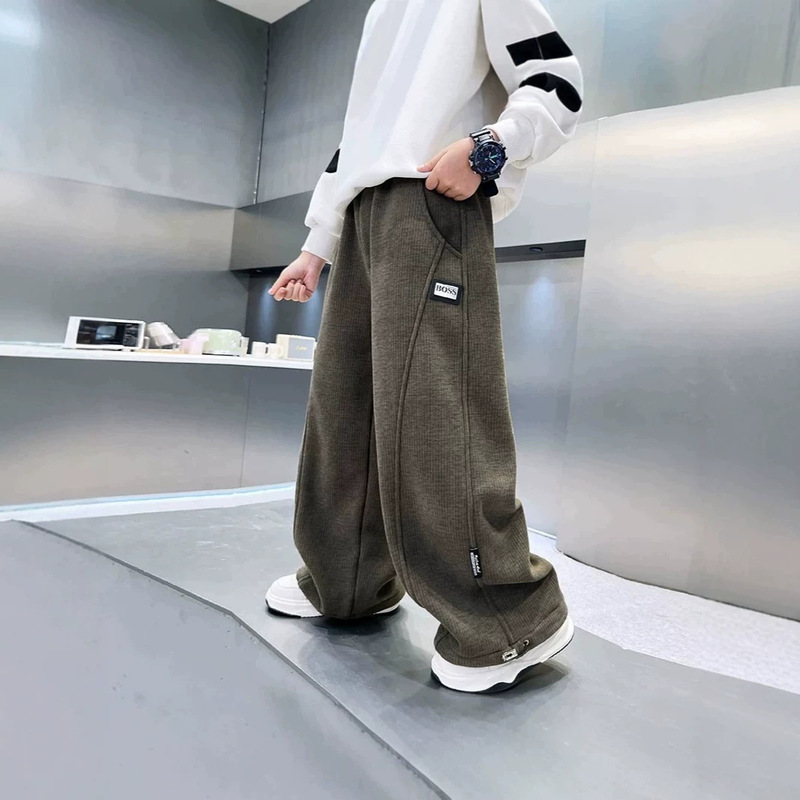 Boys' pants 2026 new style children's casual pants spring and autumn loose straight wide-leg pants for older boys trendy Boys' pants 2026 new style children's casual pants spring and autumn loose straight wide-leg pants for older boys trendy