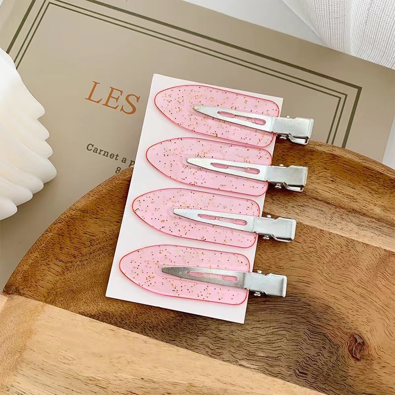 Pegamento de crema de horquilla sin costura DIY clip de pico de pato material casero transparente flequillo lateral clip color Internet clip de celebridad