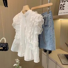 夏の高级感セット2025新作小飛袖トップスファッションショーツ小洋装绝美2点セットレディース