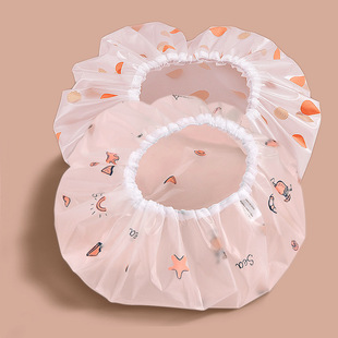 Thickened Shower Cap, Waterproof Shower Cap, Shower Double-Layer Hood, Kitchen Fume-Proof Hat, Ladies' Bathing Dipeng