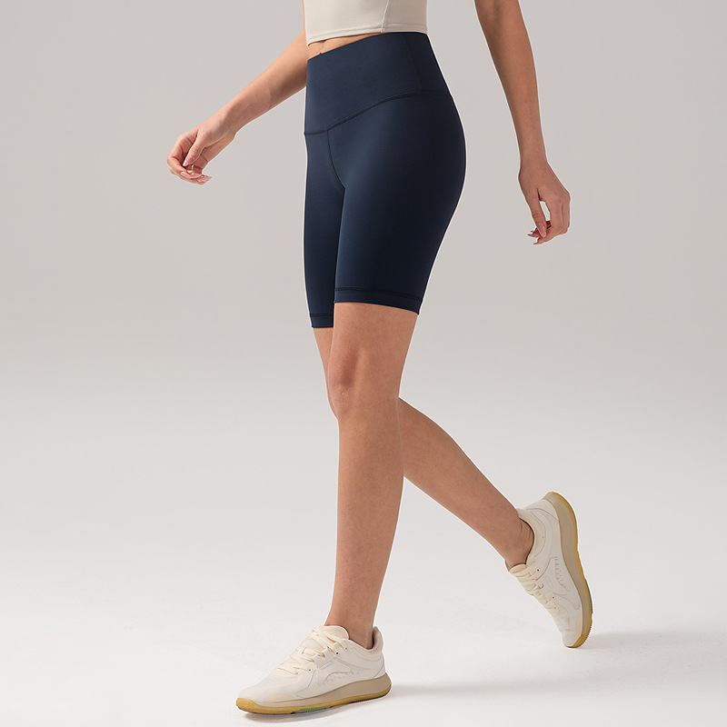 Pantalones de yoga desnudos lu lu damas deportivos de cintura alta pantalon cortos apretados de absorción 8 "pantalones de ciclismo de caderas molidas