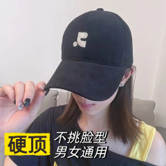 秋冬新款大头围硬顶棒球帽男女款宽帽檐显脸小户外遮阳磨毛鸭舌帽