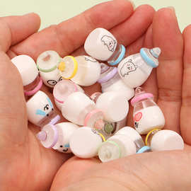 可爱卡通小熊奶瓶 diy奶油胶微缩娃屋超市便利店树脂摆件儿童玩具