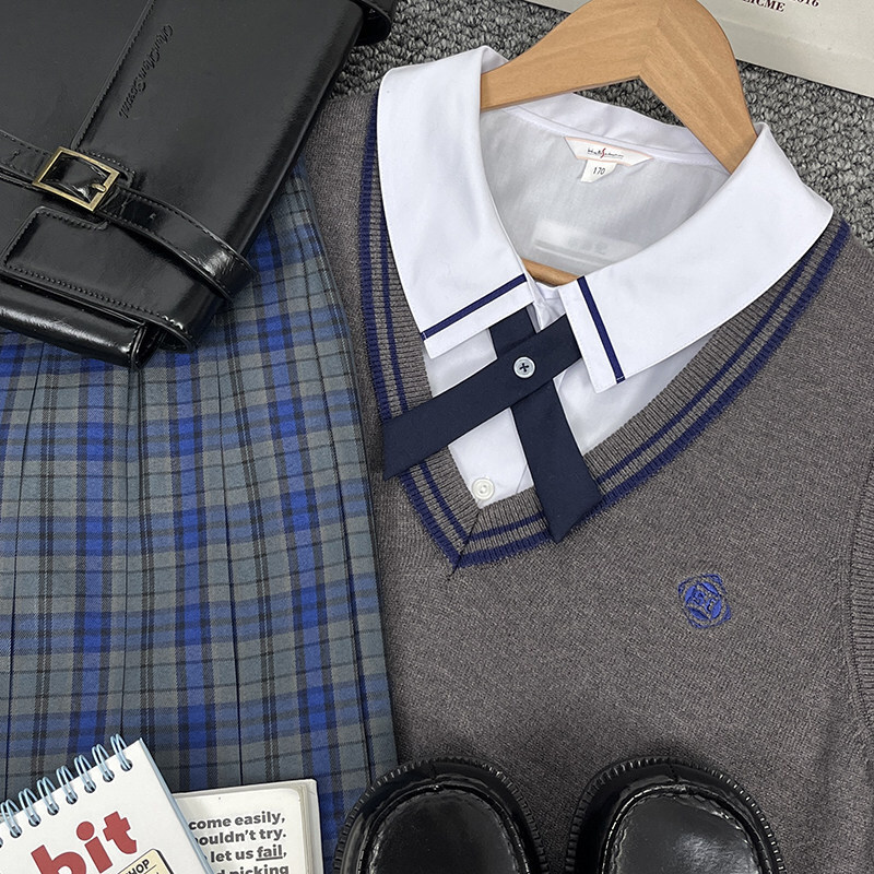 【Whale Call】Kyushu Private School Original Plaid Skirt Authentic Autumn/Winter College JK Uniform Cute Waist-Cinching Plaid Pleated Skirt