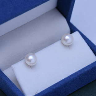 Zhuji freshwater flat round pearl earrings S925 silver needle plain nails simple Japanese and Korean wind earrings wholesale cross-border direct supply