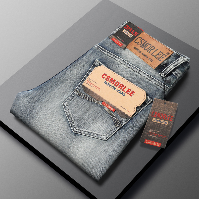 CSMOR LEE Jeans Men's Spring and Autumn Elastic Straight Loose Trendy Long Pants Men's Trendy Brand Cross-border Men's Pants