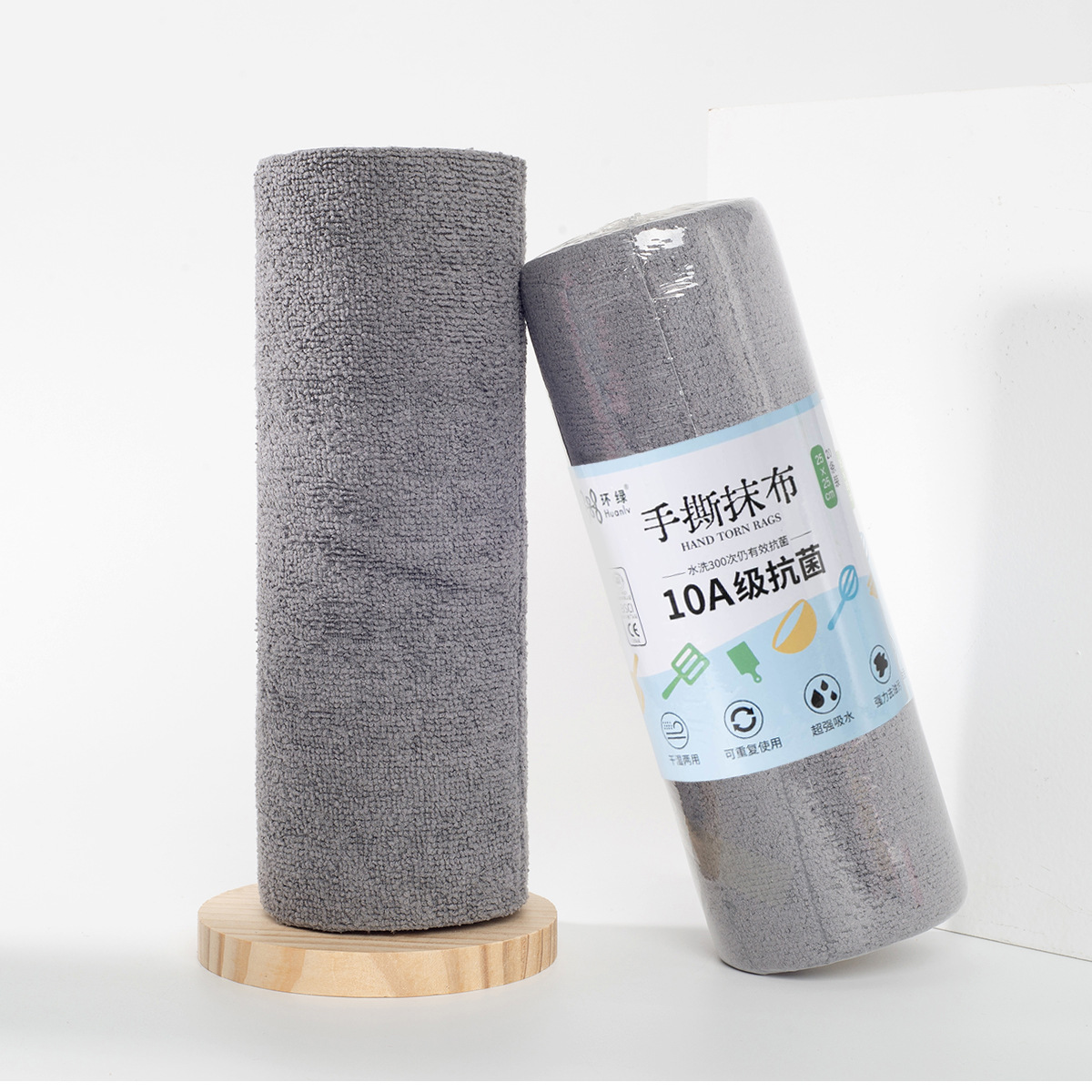 Paño de limpieza desechable de microfibra antibacteriana 10A para cocina, paño de limpieza desechable fácil de rasgar