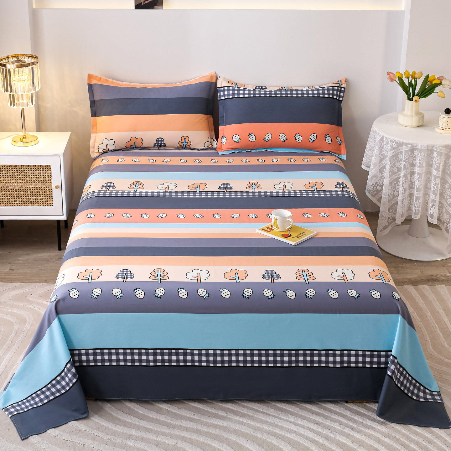 100% algodón sábanas dormitorio de estudiantes cubierta de cama individual niños de verano una sola pieza engrosada edredón al por mayor image 26