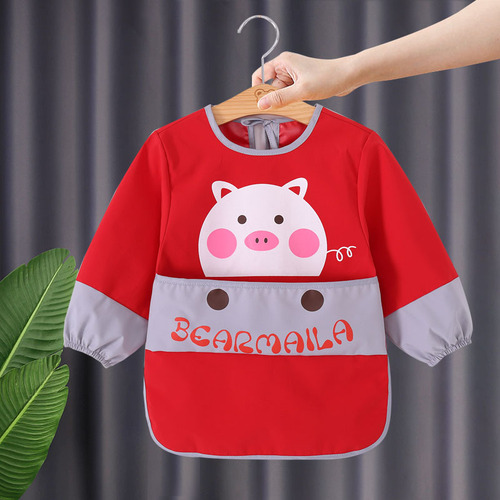 Baby eating smock, waterproof and anti-dirty, children's back-to-back dressing, extra-long apron, eating pocket, children's painting clothes, long sleeves