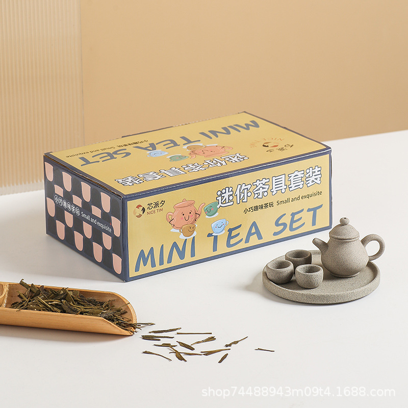Interacción padre-hijo mini Chaoshan kung fu juegos de té nostálgico simulación juegos de té mini juegos de té tipo almacenamiento de agua pequeño juego de té