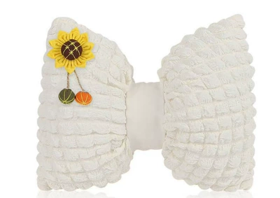 Car Headrest Neck Pillow, Headrest - puff-plaid-waistrest-beige-patch-pumpkin-sunflower