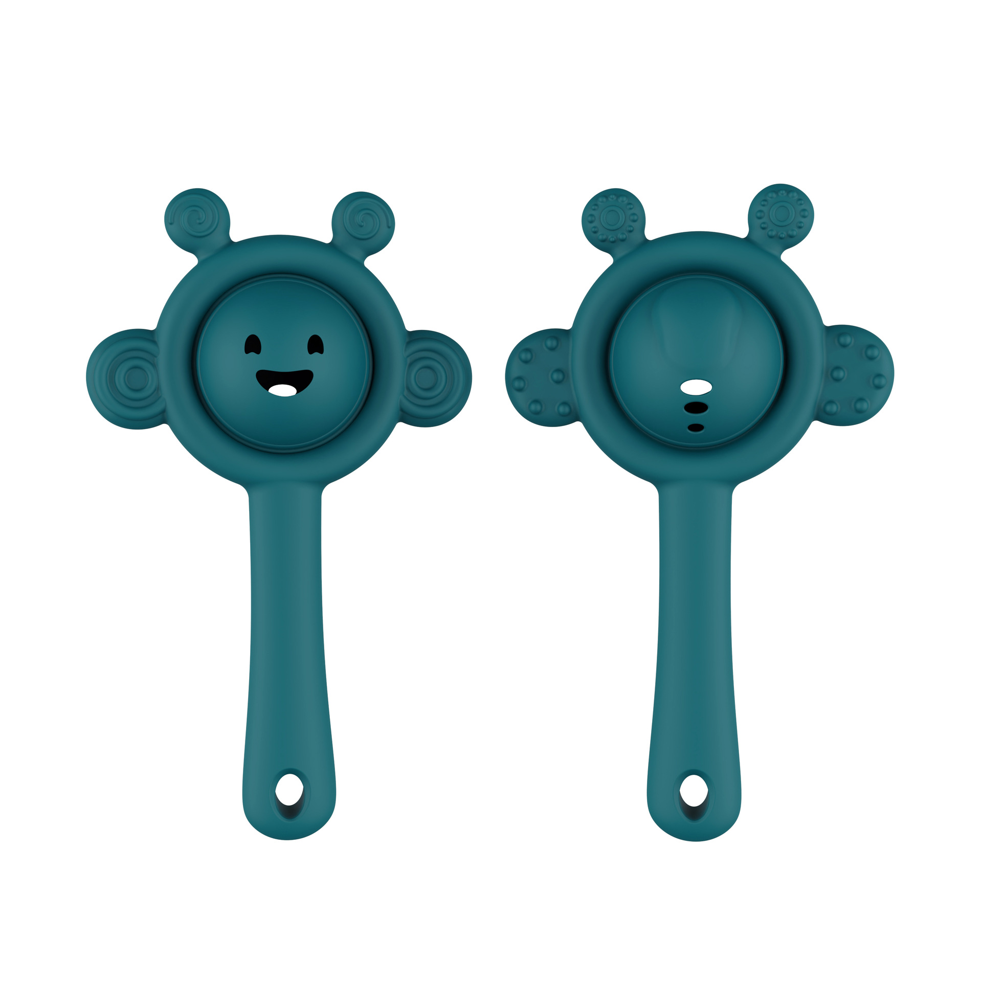 Mordedor para bebés y niños, juguetes para sonajeros calmantes, artefactos de manos anti-comer, pellizca para morder para bebés, juguetes calmantes de silicona