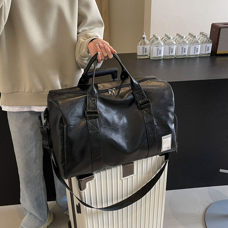 ファッション外出スポーツフィットネスバッグ乾湿分離ハンドバッグ男性用革荷物バッグ女性用大容量旅行バッグ|undefined