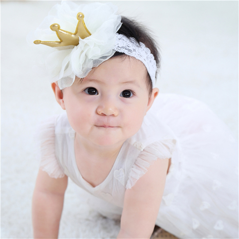 Fashion New Baby Hair Band Crown Grenadine Headwear Hair Accessories display picture 2
