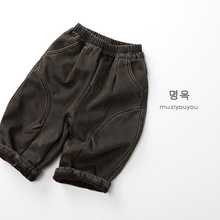 加绒加厚裤子男童女童秋冬新款保暖儿童长裤宝宝裤子韩版童装批发