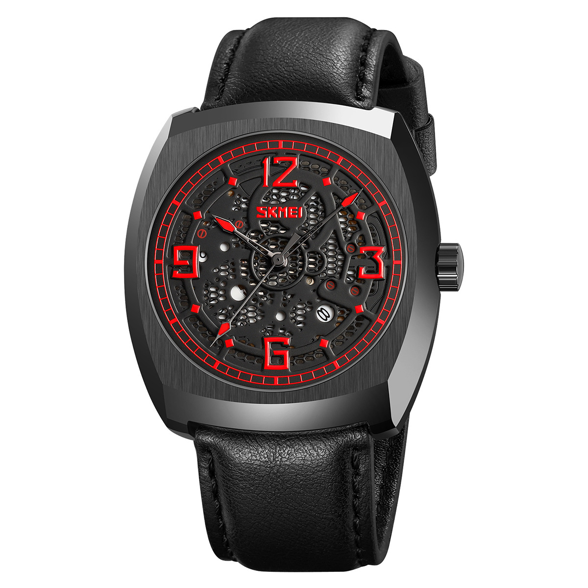 Reloj de barril de vino para hombres, ventilador mecánico, cinturón de cuarzo impermeable, reloj de cuarzo transfronterizo, fábrica directa
