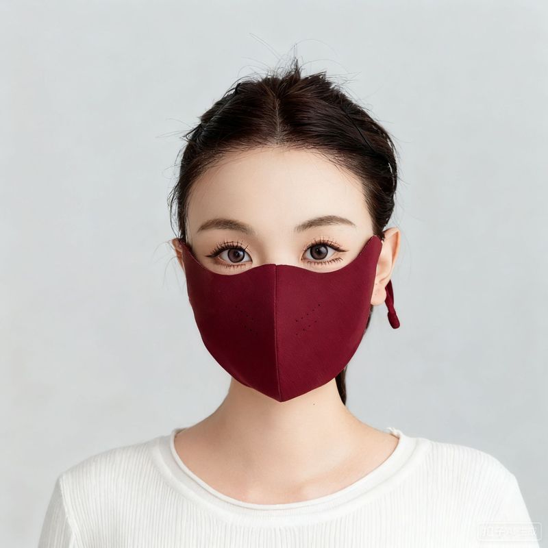 秋冬季女高颜值保暖口罩护眼角防风防寒加绒加厚透气户外保暖面罩|undefined