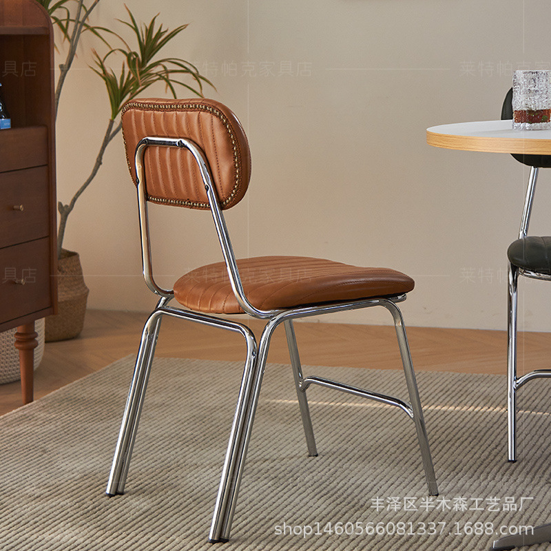Bar Chair Industrial Style Restaurant Tavern Backrest Dining Chair War Style Leather Cafe Creative Design Chair
