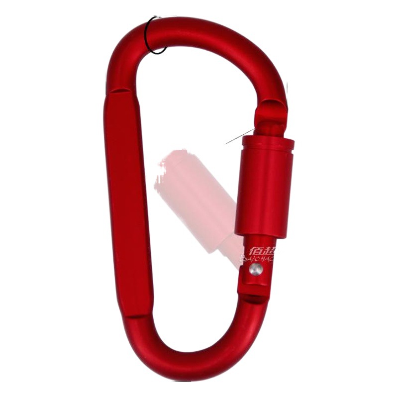 Outdoor Tactical Mountaineering Buckle Safety Backpack Aluminum Alloy 8D Card Rope Quick Hanging Buckle with Lock Key Tool Equipment