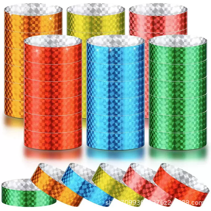 镭射一次性手环儿童乐园 镭射手腕带 游乐场手环 酒吧炫彩手腕带