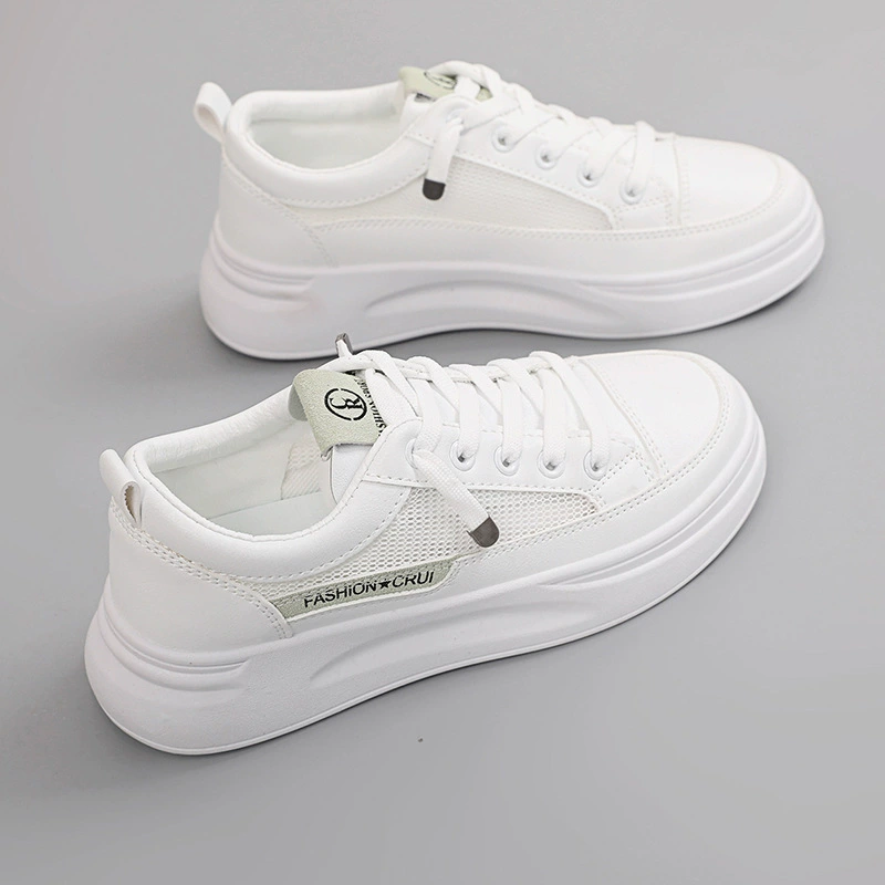 Обувь Женская Спортивная Повседневная Белая обувь женская обувь на толстой подошве Новинка 2024 скрытый рост увеличивающаяся весна-осень сетка Удобная дышащая