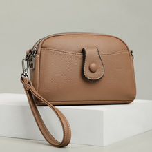 厂家直供2025新款时尚多功能双层拉链手拿包百搭链条小斜挎女小包