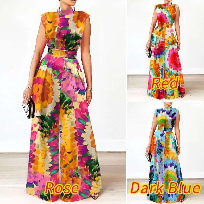 Cross-Border Halter Neck Sleeveless Dress Amazon Bohemian Vacation Beach Women's Versatile Elegant Floral Dress