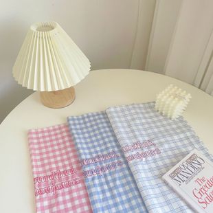ins Style French Plaid Meal French Tablecloth Long Placemat Decorative Cloth Photo Background Cloth Small Fresh Cover Towel