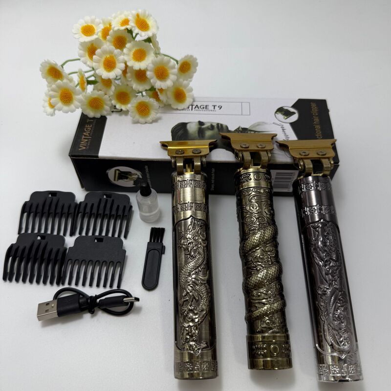 T9 Electroplated Hair Clipper Electric Trimmer Hairdressing Tool Wholesale Oil Head Bald Hair Clipper Professional Carving Electric Trimmer