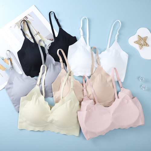 One-piece ice silk thin style seamless no steel ring push-up large size breast-retracting sling beautiful back sports bra women's bra