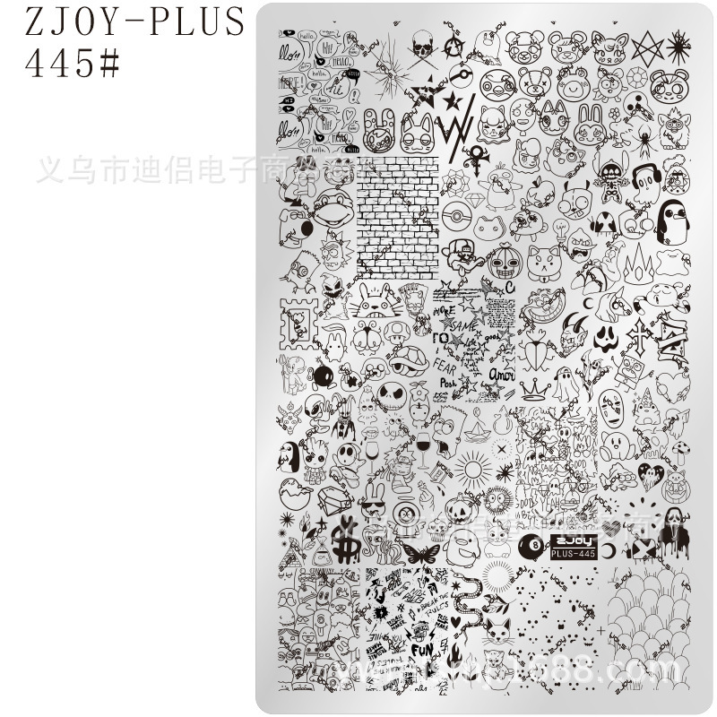 Zjoy-Pius 401-500 # High Quality DIY Printing Transfer Steel Plate Version Nail Art Printing Template Pattern