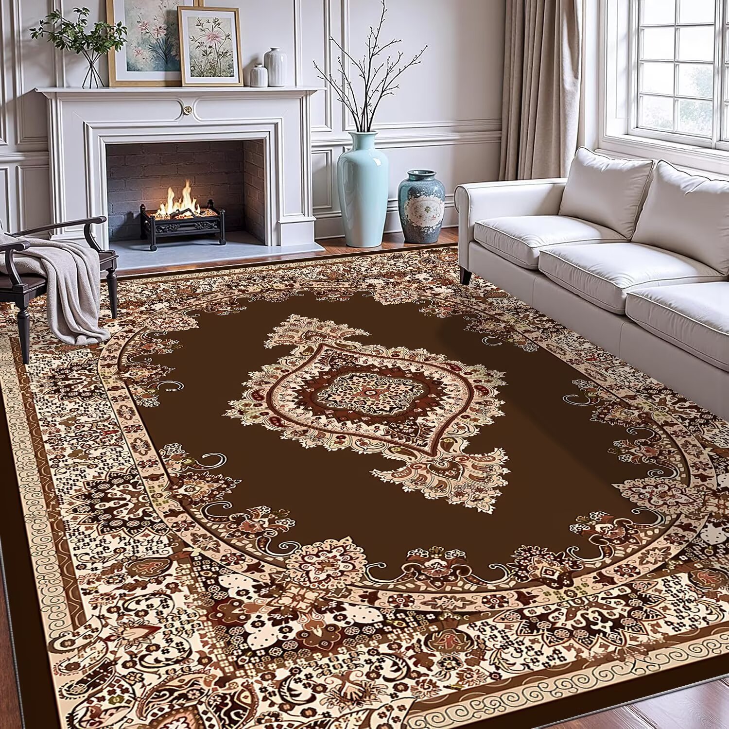 Cross-Border European Persian Carpet Ethnic Style Living Room Sofa Coffee Table Mat Bohemian Bedroom Full Carpet