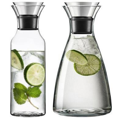 Botella de agua fría de vidrio con alto contenido de borosilicato Botella de agua fría danesa Bola de jugo de estilo occidental para el hogar Bola de agua fría para la oficina