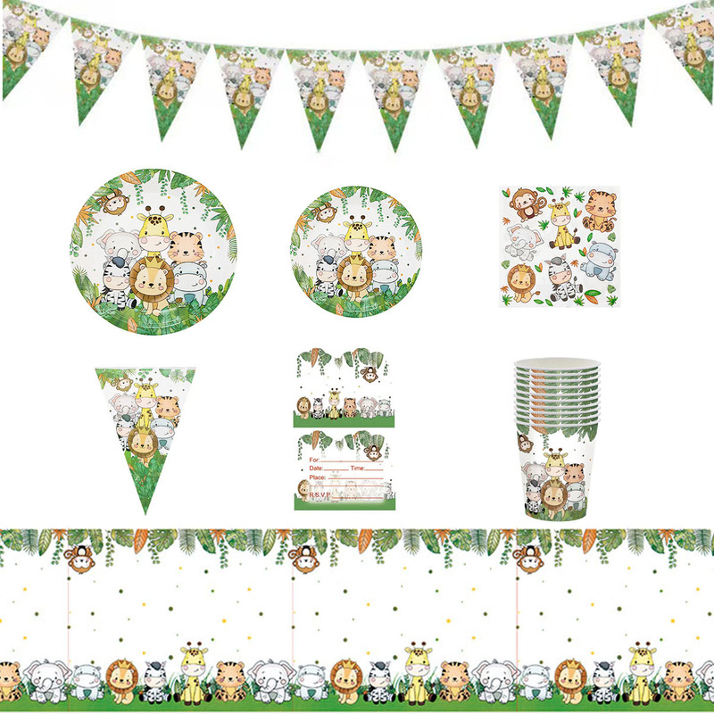 Amazon Jungle Animal Disposable Tableware Paper Plates Paper Cups Paper Towels Birthday Decoration Props Paper Hats Rice Cracker Boxes Amazon Jungle Animal Disposable Tableware Paper Plates Paper Cups Paper Towels Birthday Decoration Props Paper Hats Rice Cracker Boxes