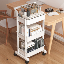 书架置物架落地多层可移动带轮小推车零食杂物桌面旁阅读收纳书柜